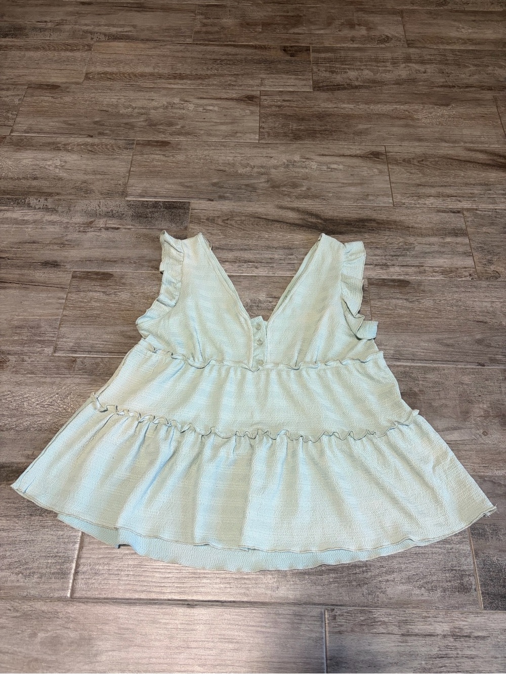 Atelier Sona Mint Green Ruffle Tiered Tank Top